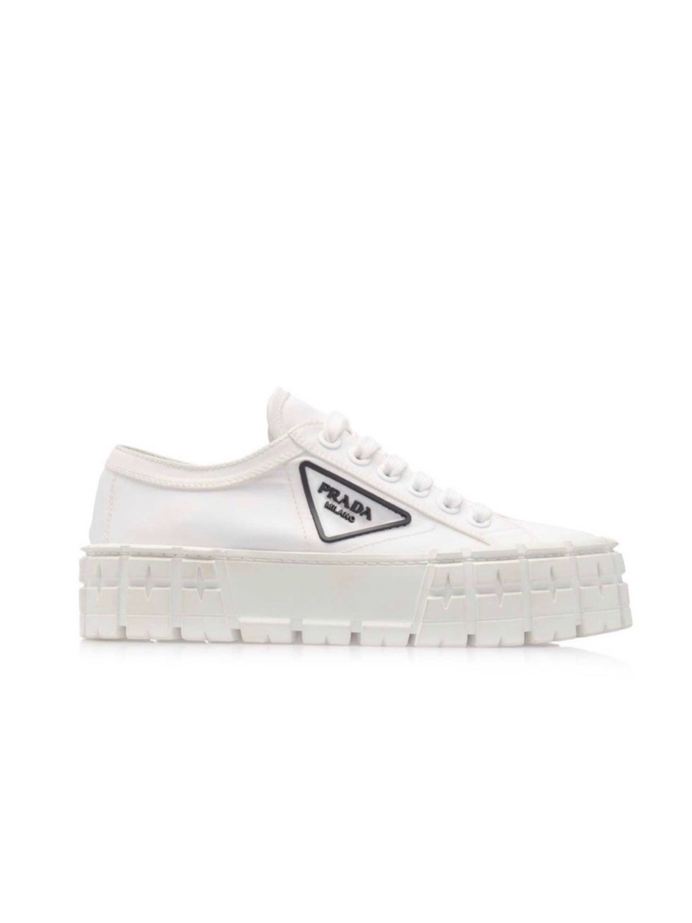 Prada White Kids Leather Sneakers